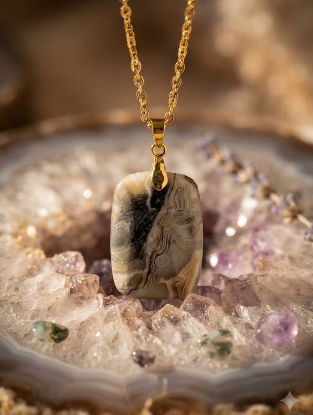 Mexican Agate Chain Necklace